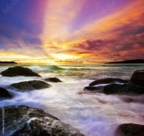 Tropical colorful sea sunset. © Kushch Dmitry