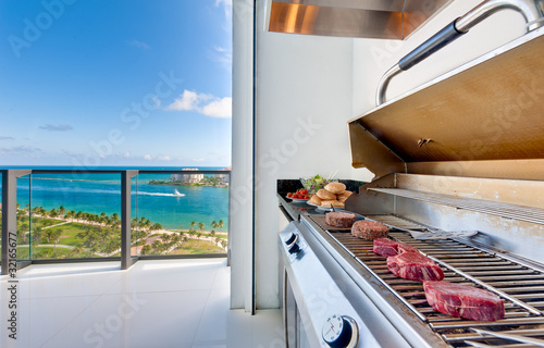 Barbecue in luxury terrace.