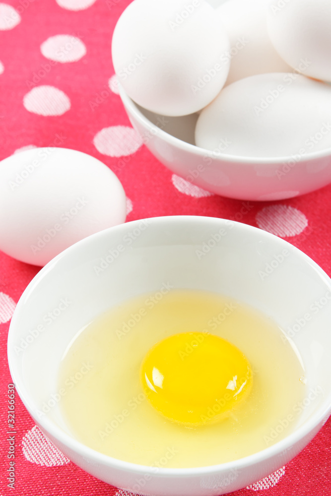 Fresh Eggs on a Colorful Background Fresh Eggs on a Colorful Background