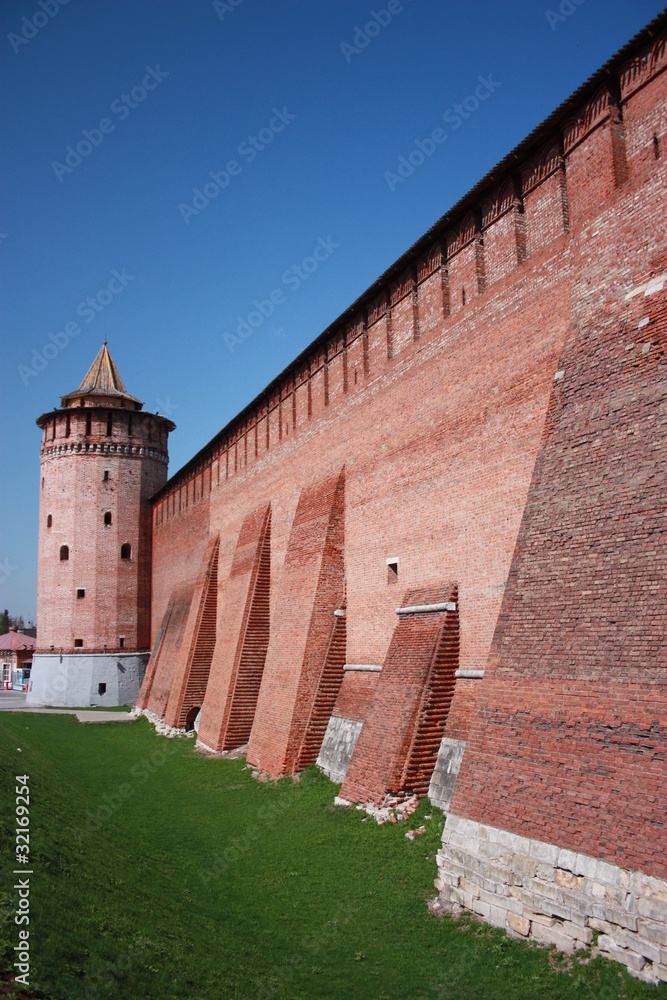 Kolomna Kremlin. Kremlin Wall and Marinkin tower.