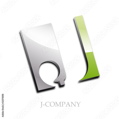 Logo initial letter J 3d # Vector