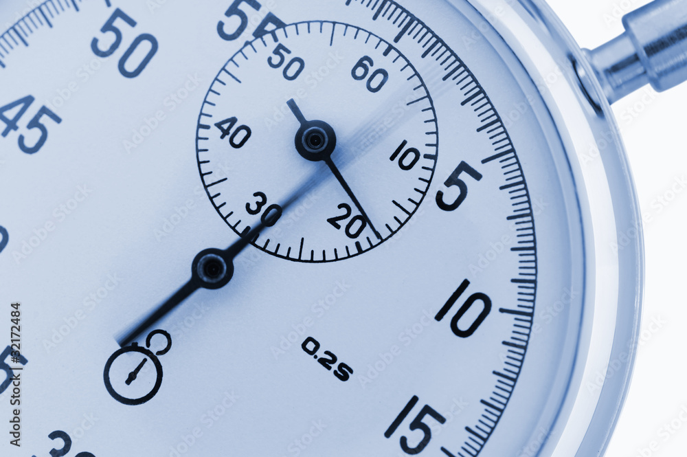 Stopwatch closeup. With a moving arrow Stopwatch closeup. With a moving arrow