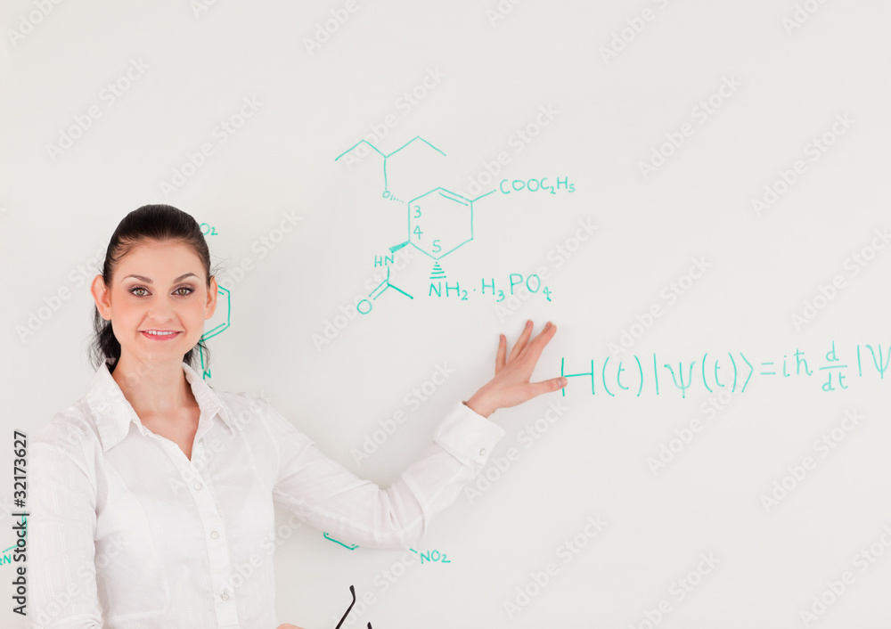 Female scientist woman looking at the camera Female scientist woman looking at the camera