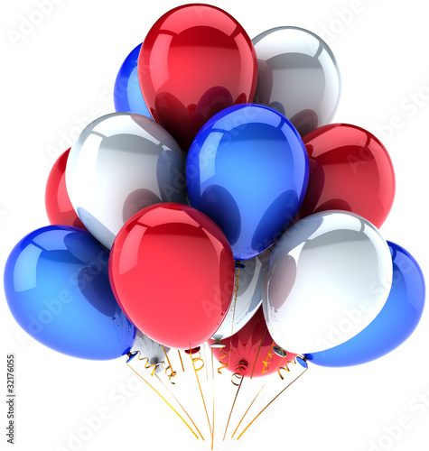 Party balloons Independence day colored. USA national decoration