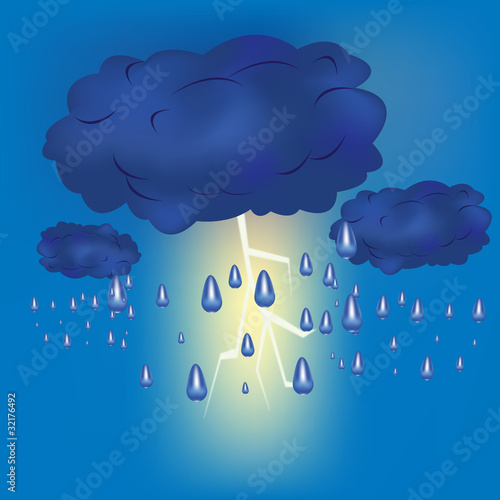 Thundercloud with rain