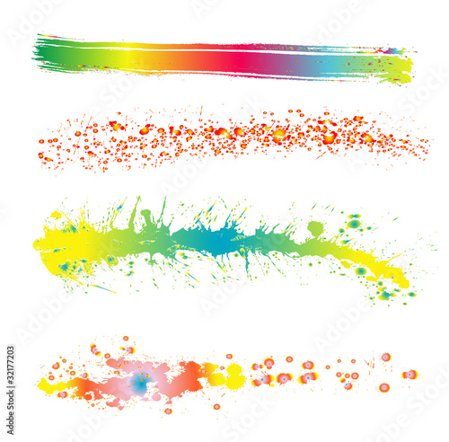 color strokes and splashes, vector
