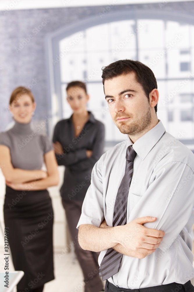 custom made wallpaper toronto digitalYoung people standing in office arms crossed