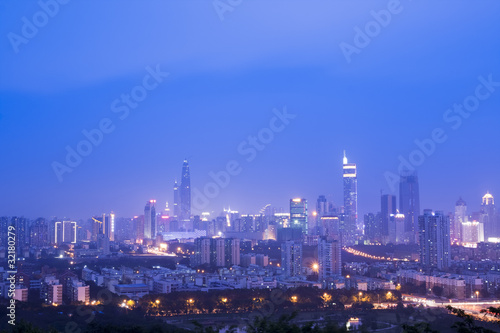 night scene of shenzhen city