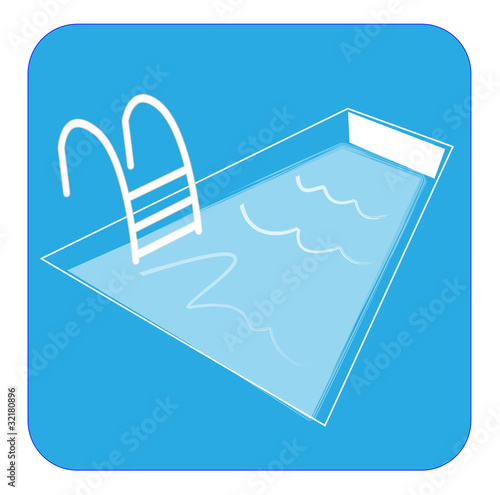 Obraz na płótnie Pictogramme piscine bleu