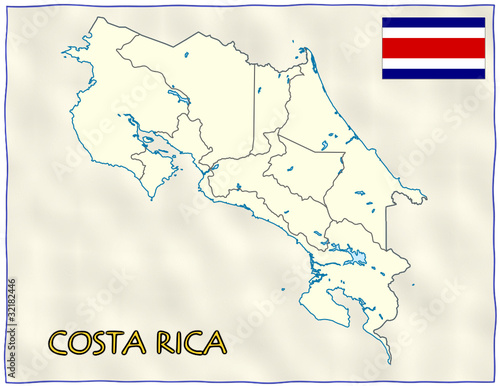 Costa Rica political division national emblem flag map