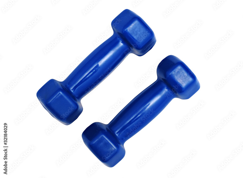 Pair of blue dumbbells Pair of blue dumbbells