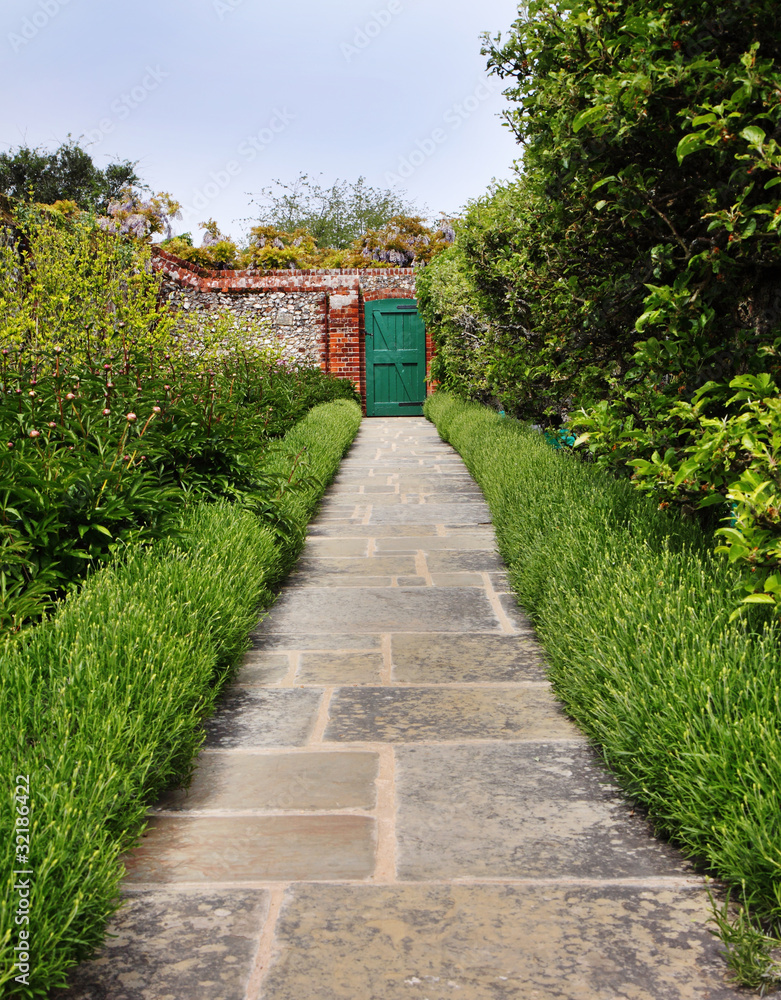 Path and doorway in an English Walled Garden