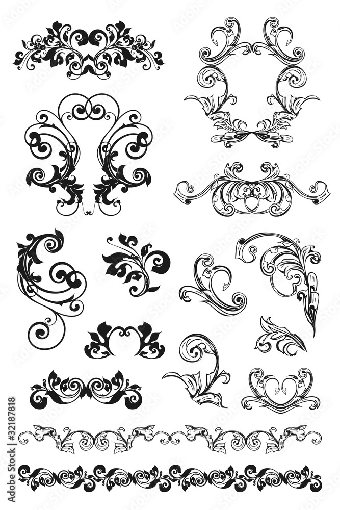 Calligraphic design, set