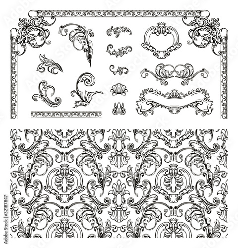 Seamless pattern and design elements