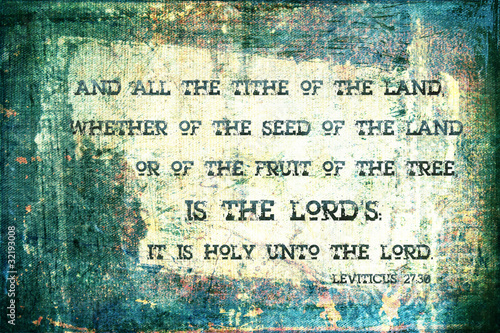 "All the Tithe is the Lord's" Religious Background