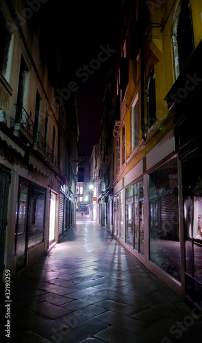 night view of Venice street, Italy © EMrpize