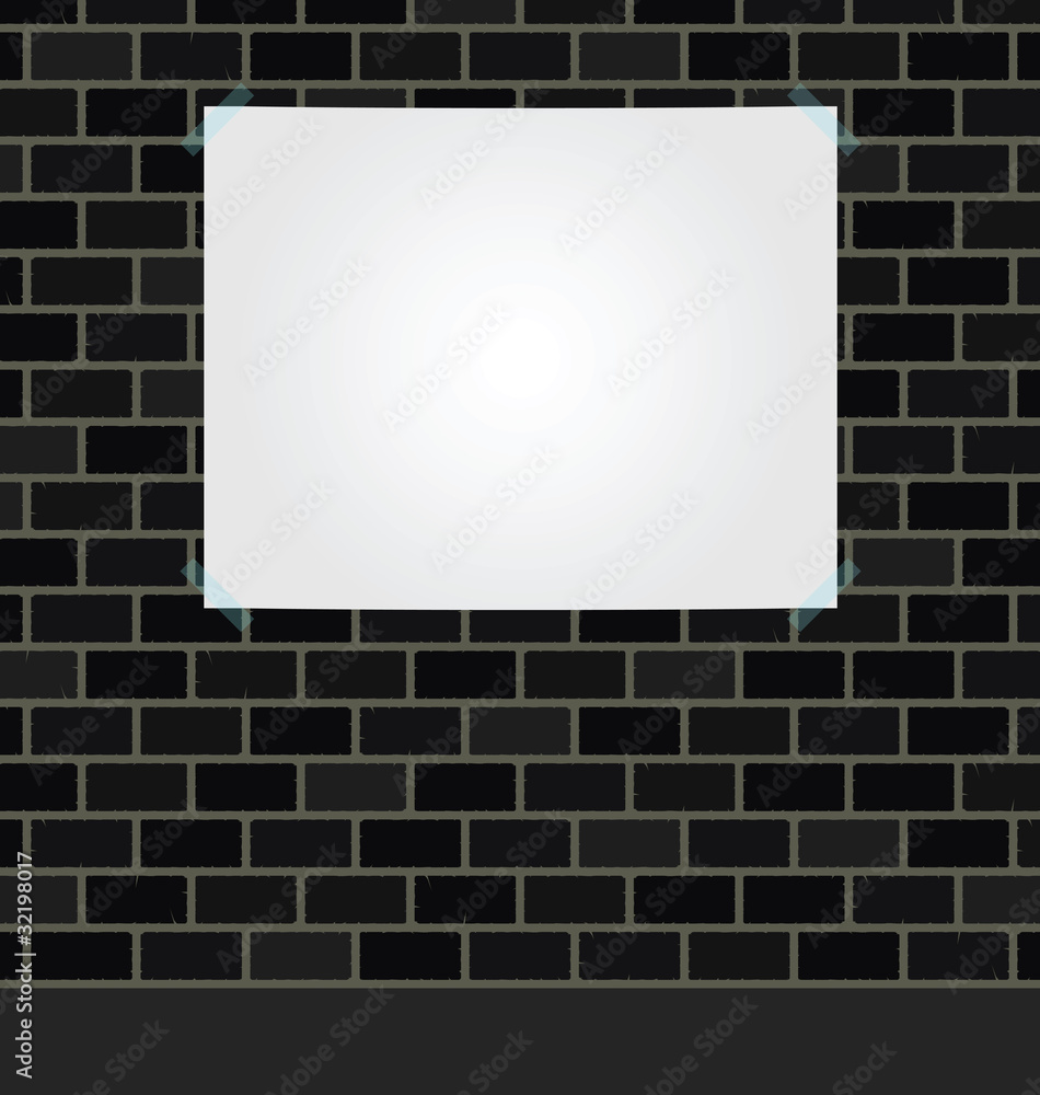 Blank poster on wall copy space for own text Blank poster on wall copy space for own text