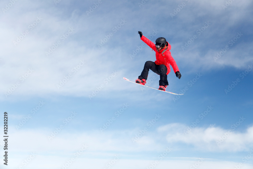Snowboarder flight