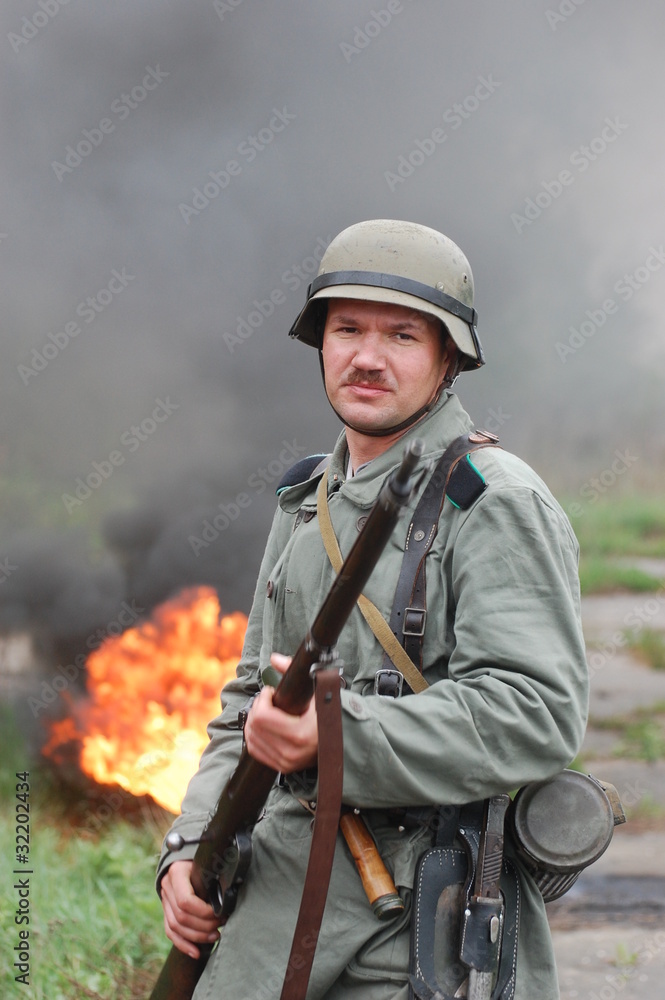 German soldier.WW2 reenacting. Kiev,Ukraine German soldier.WW2 reenacting. Kiev,Ukraine