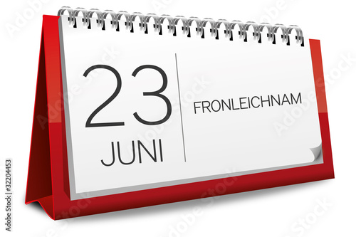 Kalender rot 23 Juni Fronleichnam