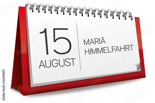 Kalender rot 15 August Mariä Himmelfahrt