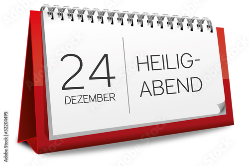 Kalender rot 24 Dezember Heiligabend