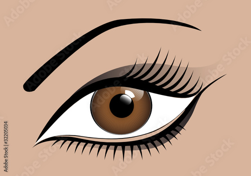 braunes auge grau geschminkt