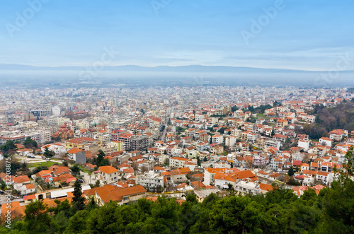 Panoramic view of Serres city at north Greece photo