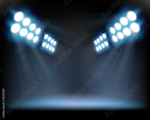 Spotlights. Vector illustration.