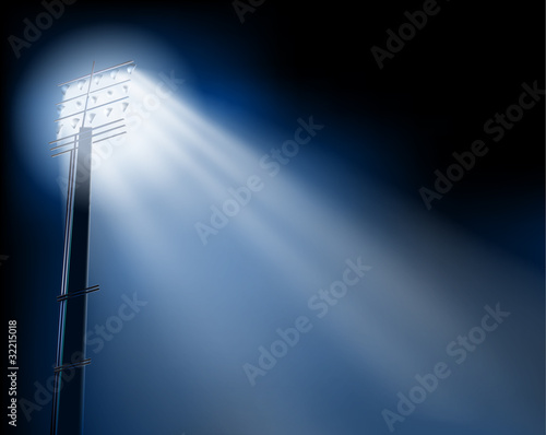 Stadium spotlights. Vector illustration.
