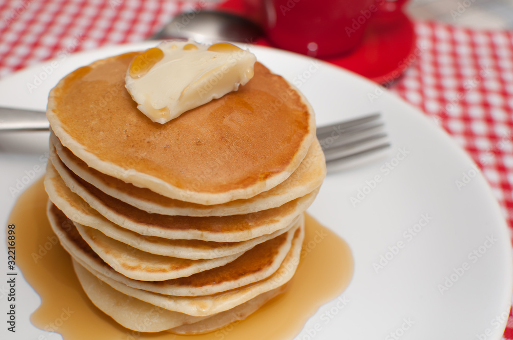 Pancakes With Butter and Maple Syrup Pancakes With Butter and Maple Syrup