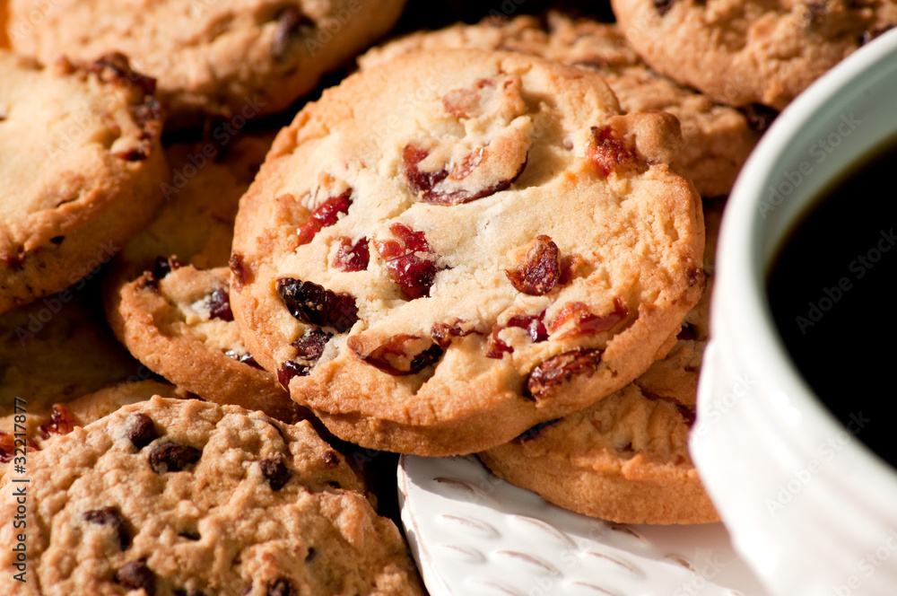 Chocolate cookies and a cup of coffee Chocolate cookies and a cup of coffee