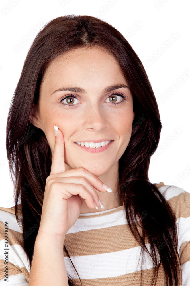 Fototapeta premium Pensive brunette girl