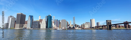 Brooklyn Bridge and Lower Manhattan panorama  New York