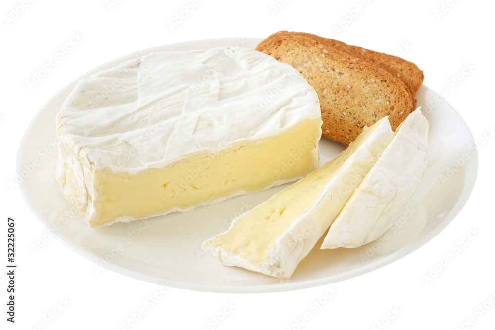 Cheese camembert with toasts