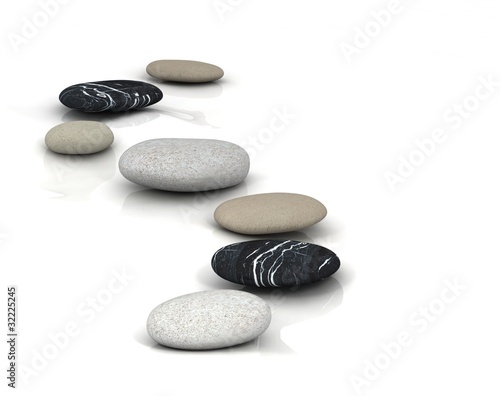 3d gray stone pyramid on white backgroud