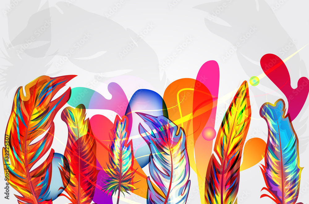 Bright composition with feathers Bright composition with feathers