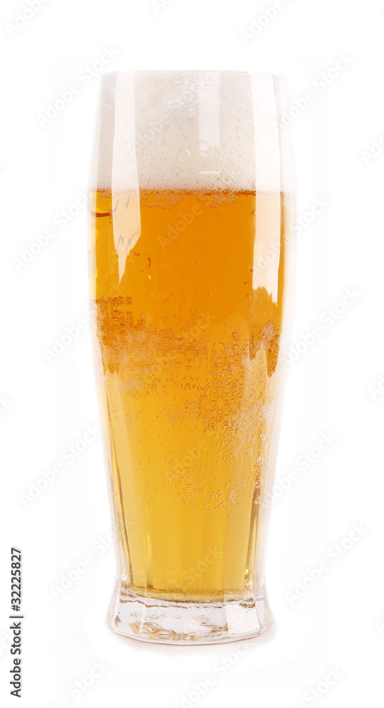 Glass of beer, isolated on white background Glass of beer, isolated on white background