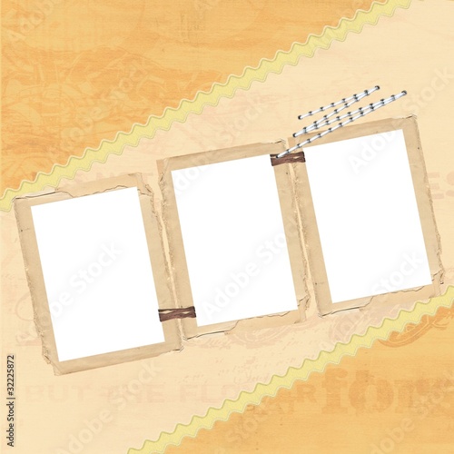 cadres sur fond orange