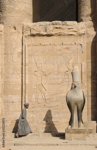 Temple at Edfu in Egypt which is dedicated to the God Horus photo