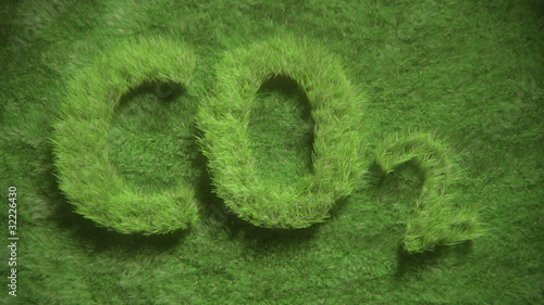 CO2 symbol growing in grass photo