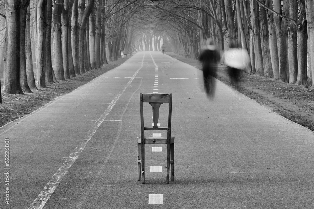 The restless chair on the road