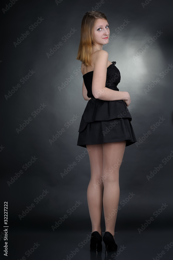Girl in black dress Girl in black dress