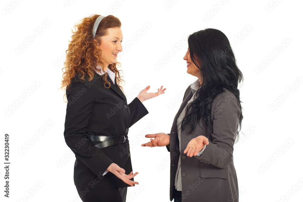Happy executives women having conversation