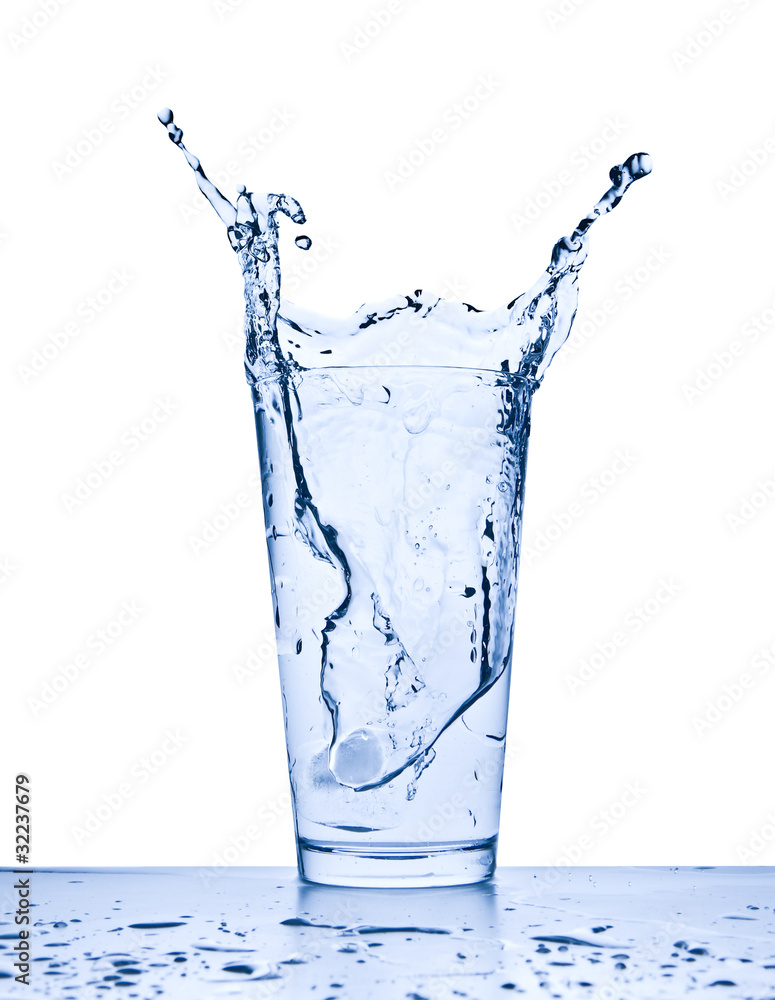 water splash in glass