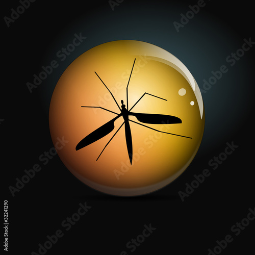 Logo mosquito in the amber # Vector
