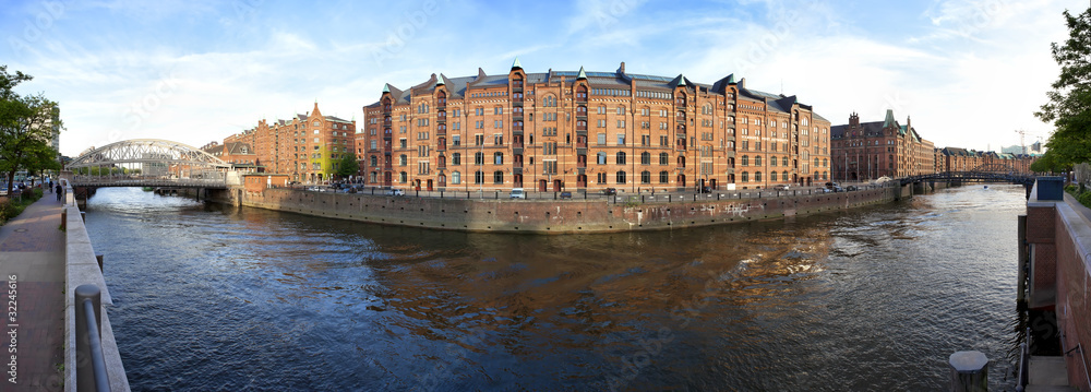 View at Hamburg Speicherstadt, a historic part for storing goods