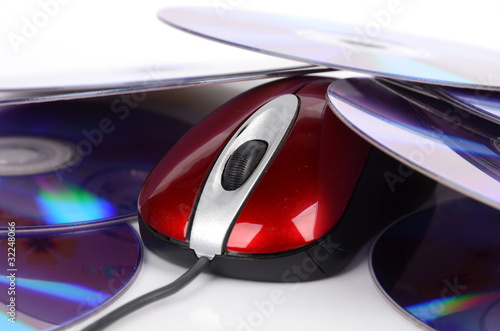 computer mouse and DVD