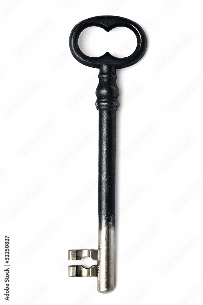 Old key isolated on white background Old key isolated on white background