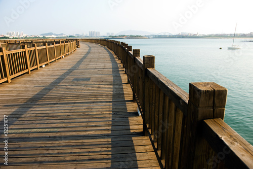 wooden walkway on seaside